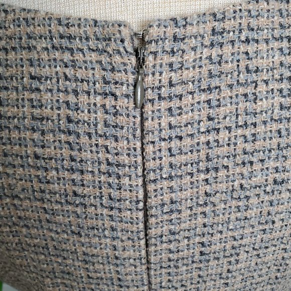 J. Crew Sleeveless Wool Blend Beige and Gray Tweed Mini Dress Size 10 - Picture 6 of 9